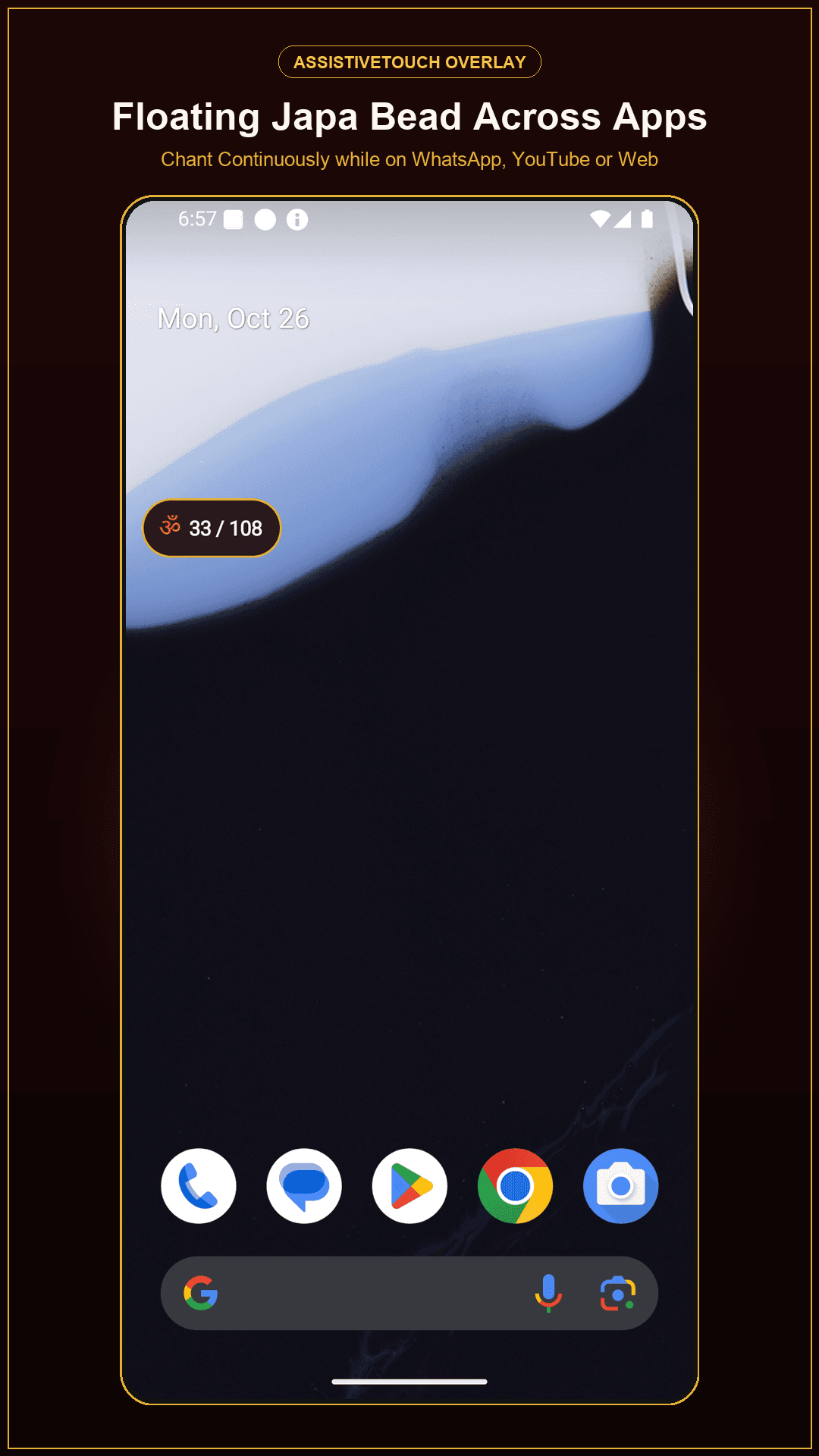 Naam Jap assistive floating bead overlay for multi-app devotional counting